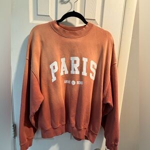 PRE-OWNED ANINE BING JACI SWEATSHIRT PARIS IN WASHED FADED TERRACOTTA